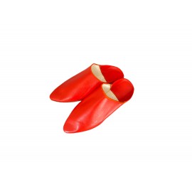 Babouche Orange en Cuir...