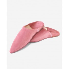 Růžové semišové pantofle