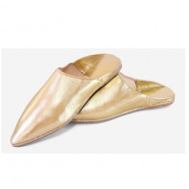Golden leather slippers for...
