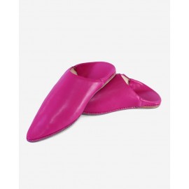 Pink leather slipper woman