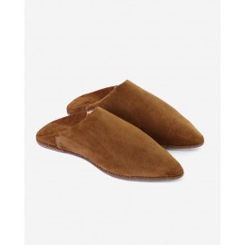 brown suede slipper