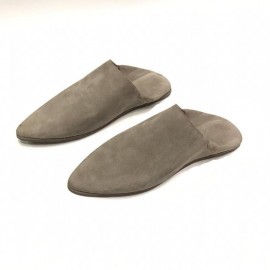 Gray suede slippers