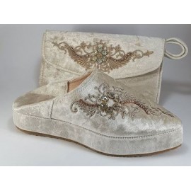 luxury beige slippers