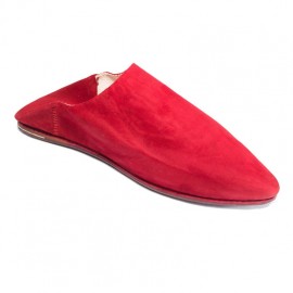 Red suede slippers