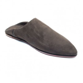 Gray suede slipper