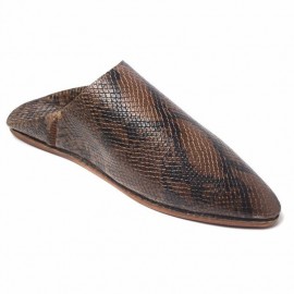 Snake leather slippers