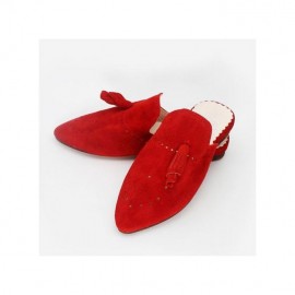 Pantofole in camoscio rosso...