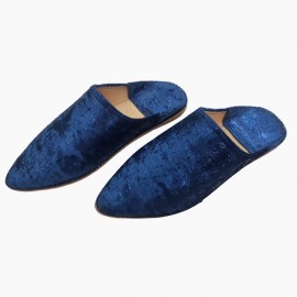 Blauwe luxe pantoffels