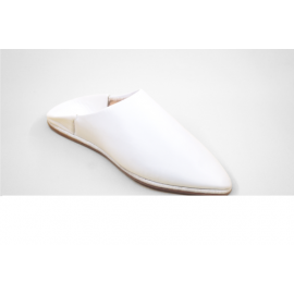 White leather slippers
