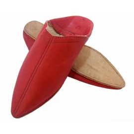 Červené papuče z pravej kože